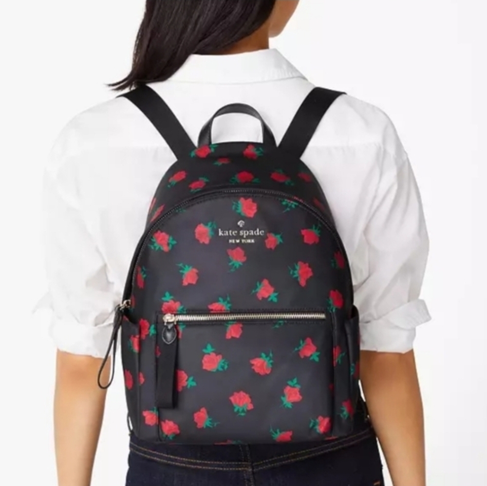 Kate Spade Chelsea Rose Toss Print Medium Backpack - Picture 6 of 8